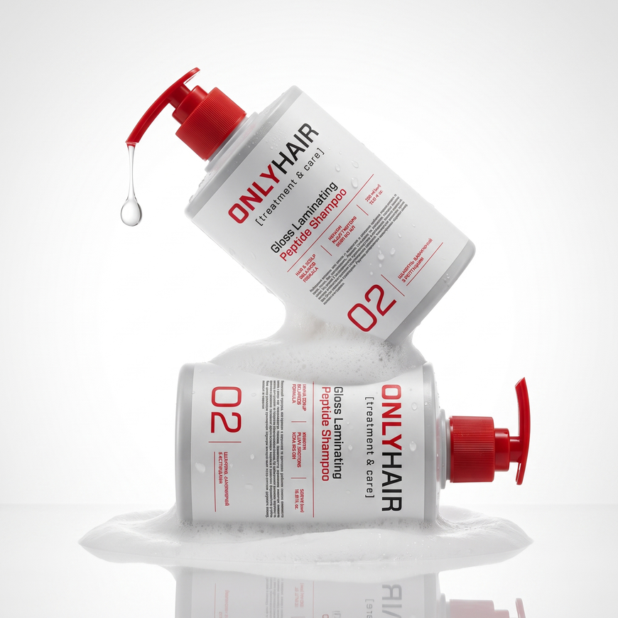 Шампунь ламінуючий з пептидами Gloss Laminating Peptide Shampoo Only Hair 500 мл             4823109414976 фото